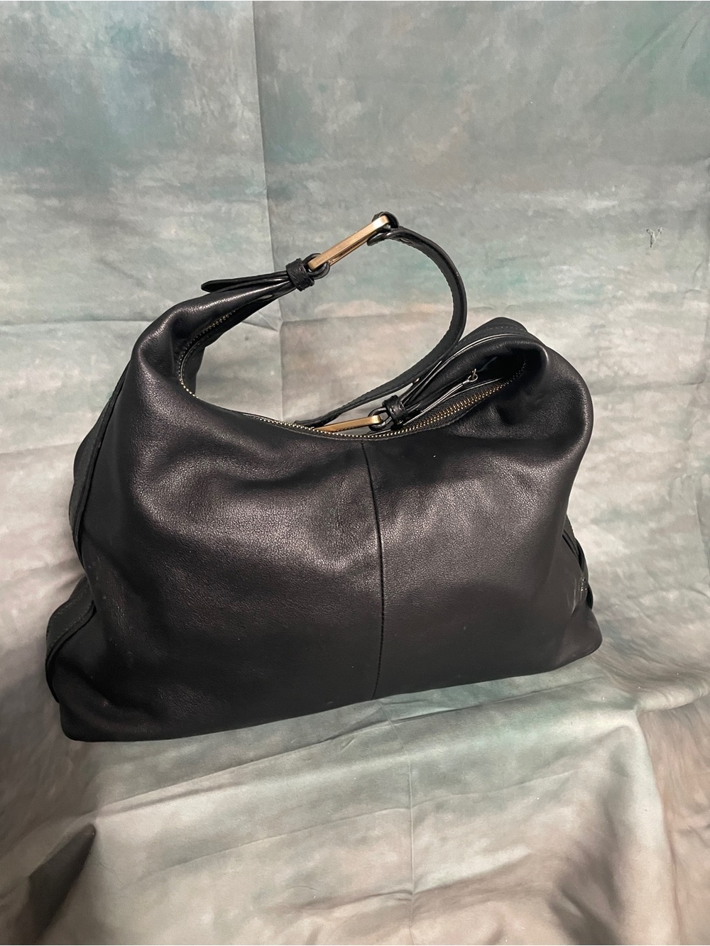 Cole Haan Black Leather Hobo Bag with Gold Hardware - Picture 12 of 12